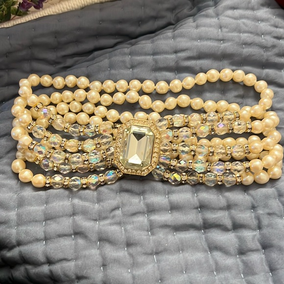 Pearl and Crystal choker - Picture 1 of 2